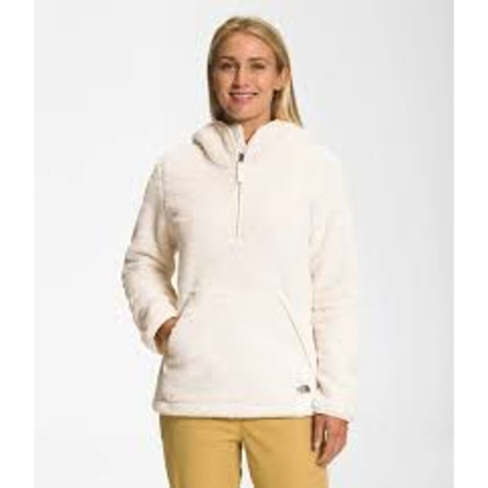 Ascend Sherpa Fleece Hoodie Womens XL White Quarter Zip Kangaroo Pocket Pullover